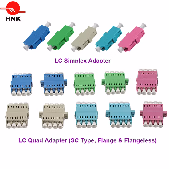 Adattatore per fibra ottica standard o ibrida Sc/LC/FC/St/Mu/MTRJ/MPO Simplex/Duplex/Quad monomodale/multimodale Om3/Om4/APC