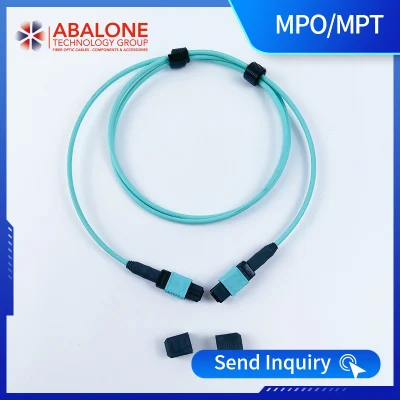 Abalone OEM e ODM 12 Core Om3 Om4 MPO/Mpt Cavo patch cord in fibra ottica Alta qualità Miglior prezzo